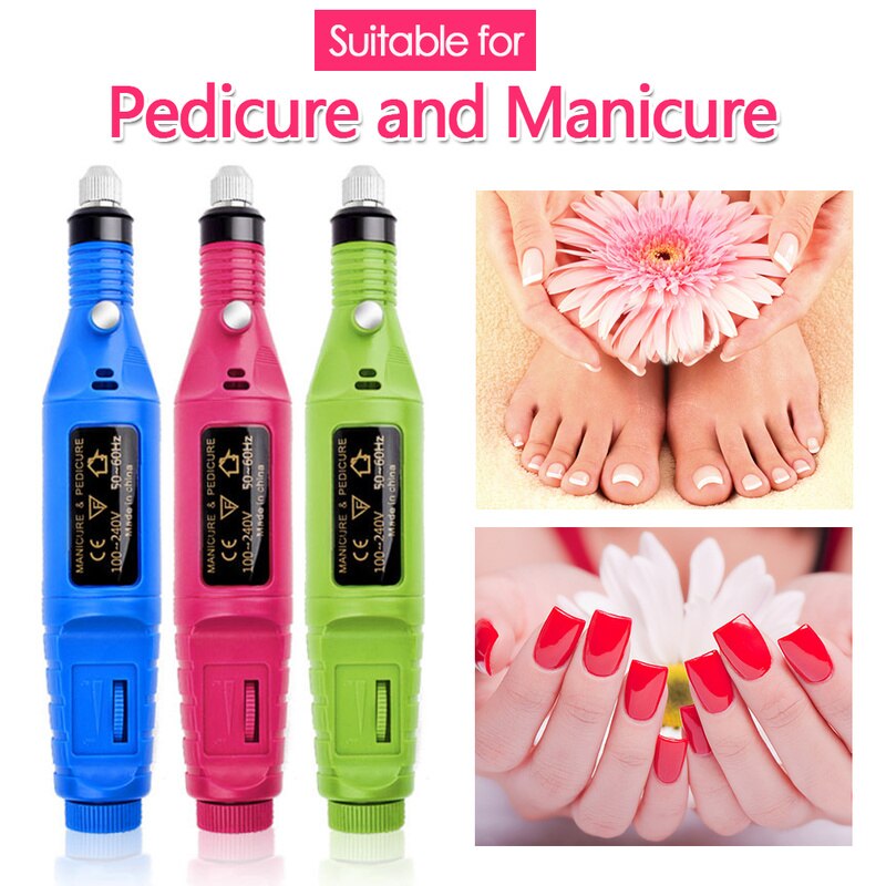 Elektrisk apparat för manikyr gel nagelbandsborttagning fräsborr pedikyr polermaskin slipskärare set nail art