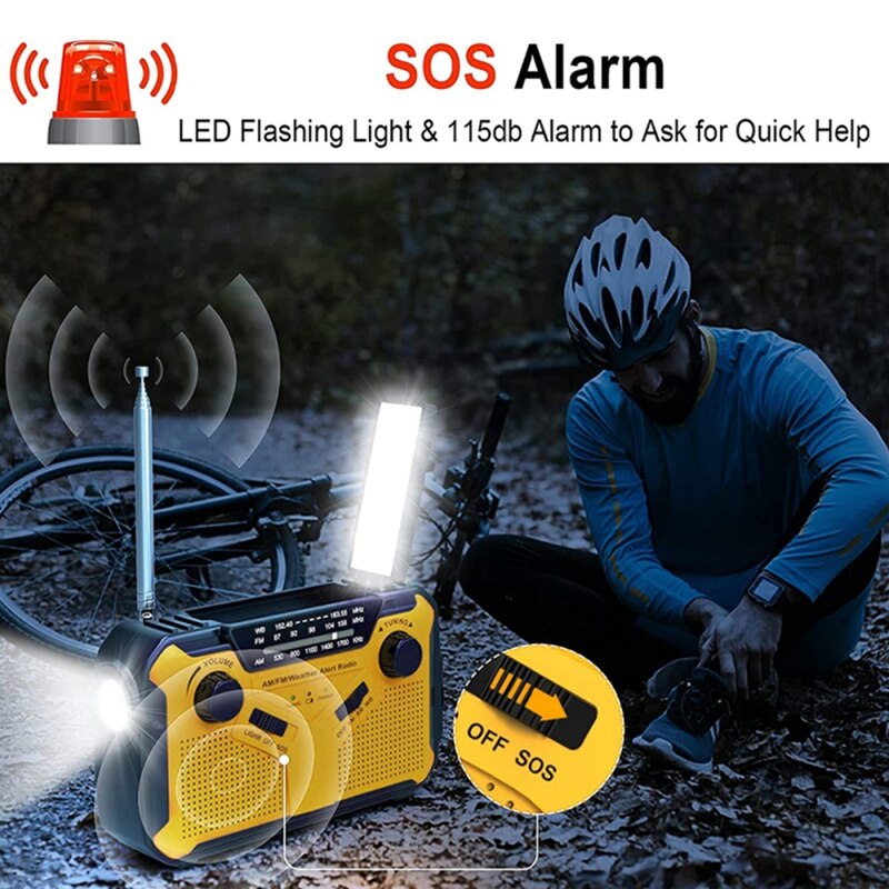 Digital AM/FM/WB Radio Solar Powered Hand Crank US... – Vicedeal