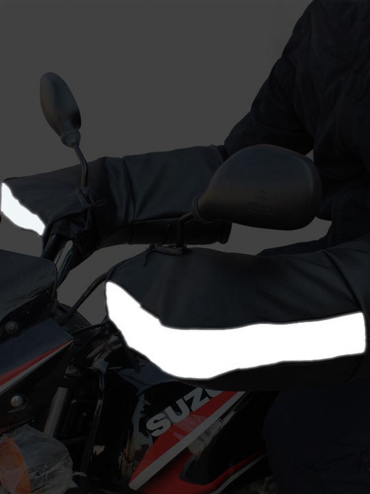 Winddicht Waterdicht Winter Motorfiets Stuur Handschoenen Thermische Met Reflecterende Strip Warm Motorbike Handle Bar Hand Cover Moffen
