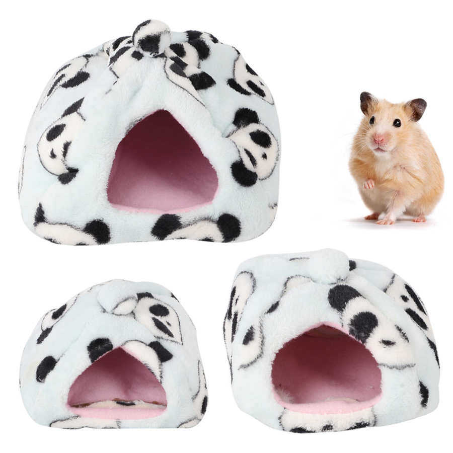 Panda Sky Blue Pluche Doek Huisdier Kalmerende Hamster Huis Egel Slapen Bed