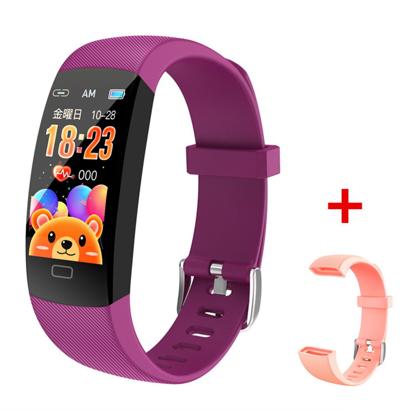 Pulsera inteligente F64T, dispositivo resistente al agua IP68, con monitor de temperatura corporal, frecuencia cardíaca, presión arterial y oxígeno, novedad de 2022: purple and pink