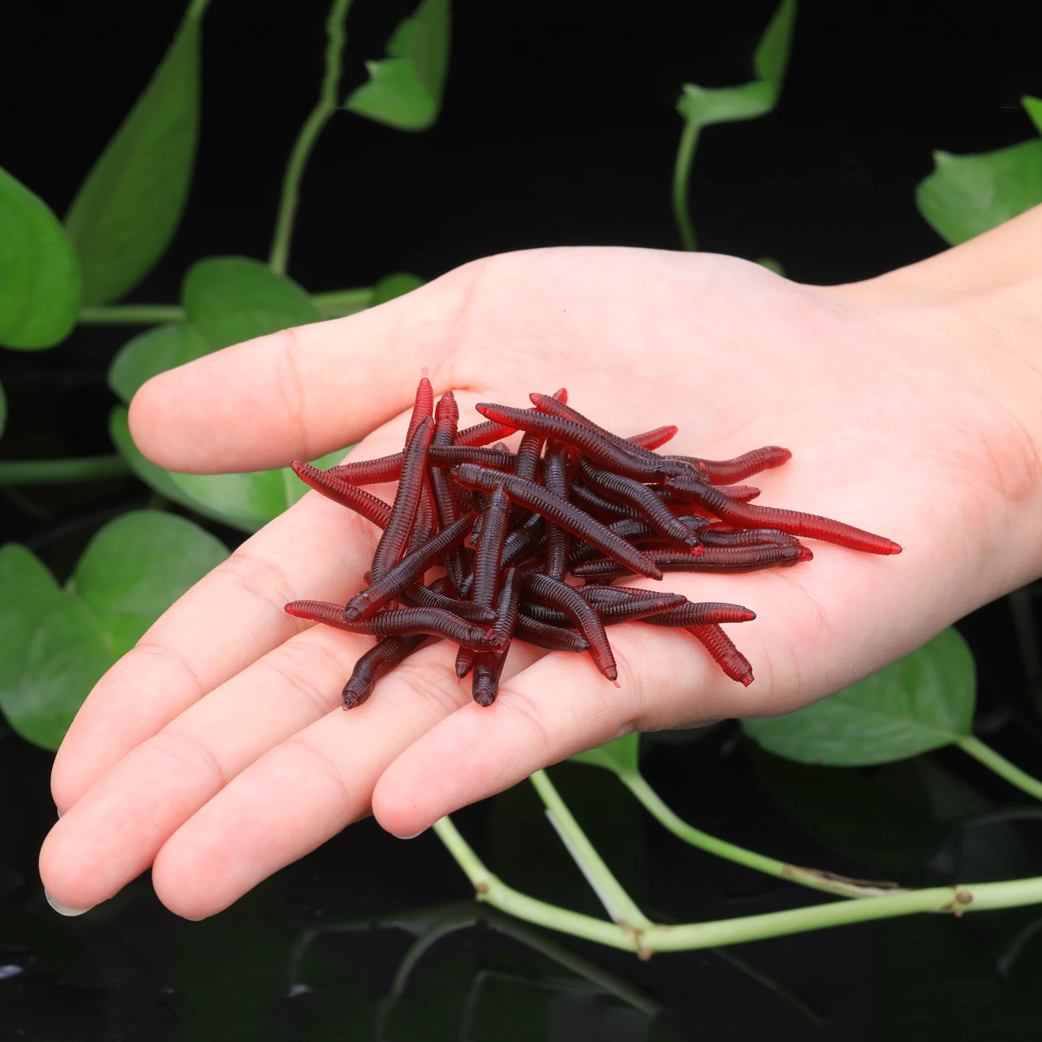 Sougayilang 1-100 pièces leurre de pêche souple Simulation ver 4 cm 0.3g leurres artificiels réalistes odeur de poisson leurre de bar matériel de pêche: XXXL / Bourgogne