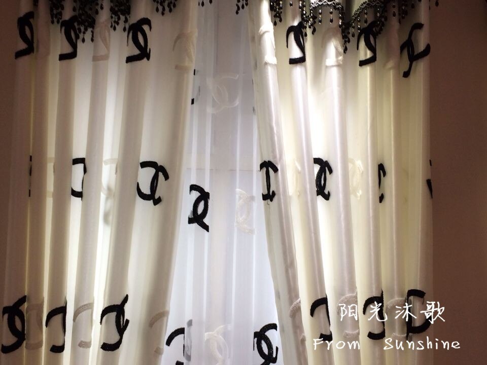 Double Layer Blackout Curtains Star Cutout for Living Room Jinya Home Decor White Sheer Window Curtain