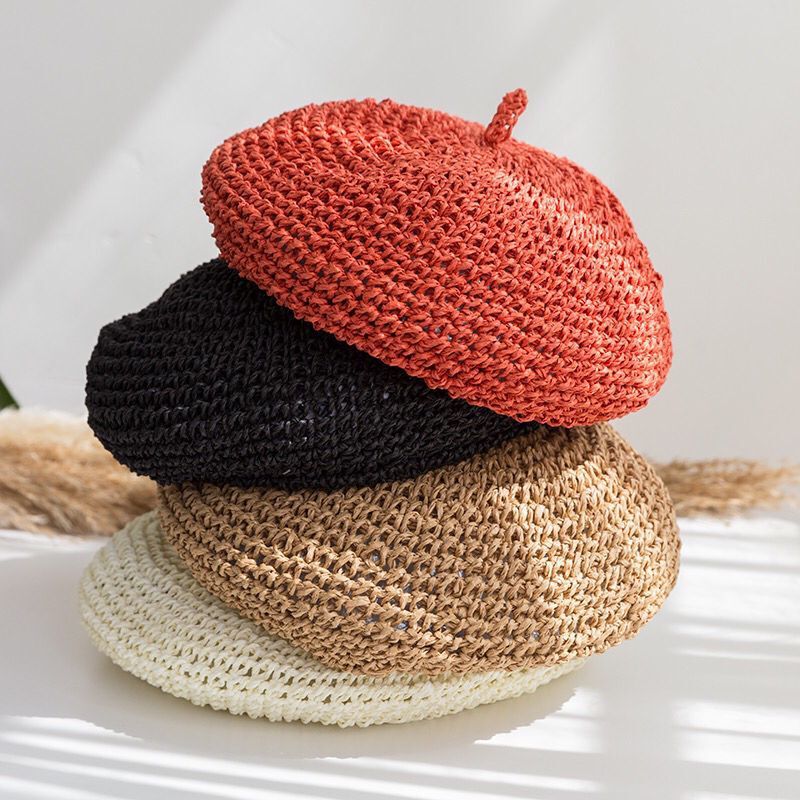 Damer fransk stil beret hat letvægts klassisk vintage ensfarvet afslappet baret forår efterår vilde kvinders hætter
