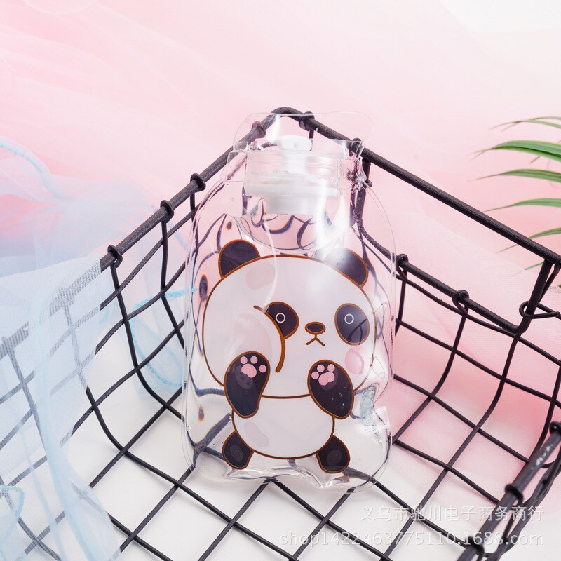 Kreskówka druk kolorowy przezroczysta poduszka elektryczna torba robić wtrysku gorącej wody butelka gorącej wody ciepły dom przenośne nawadnianie Han: nowy styl czarny i biały z wzór panda