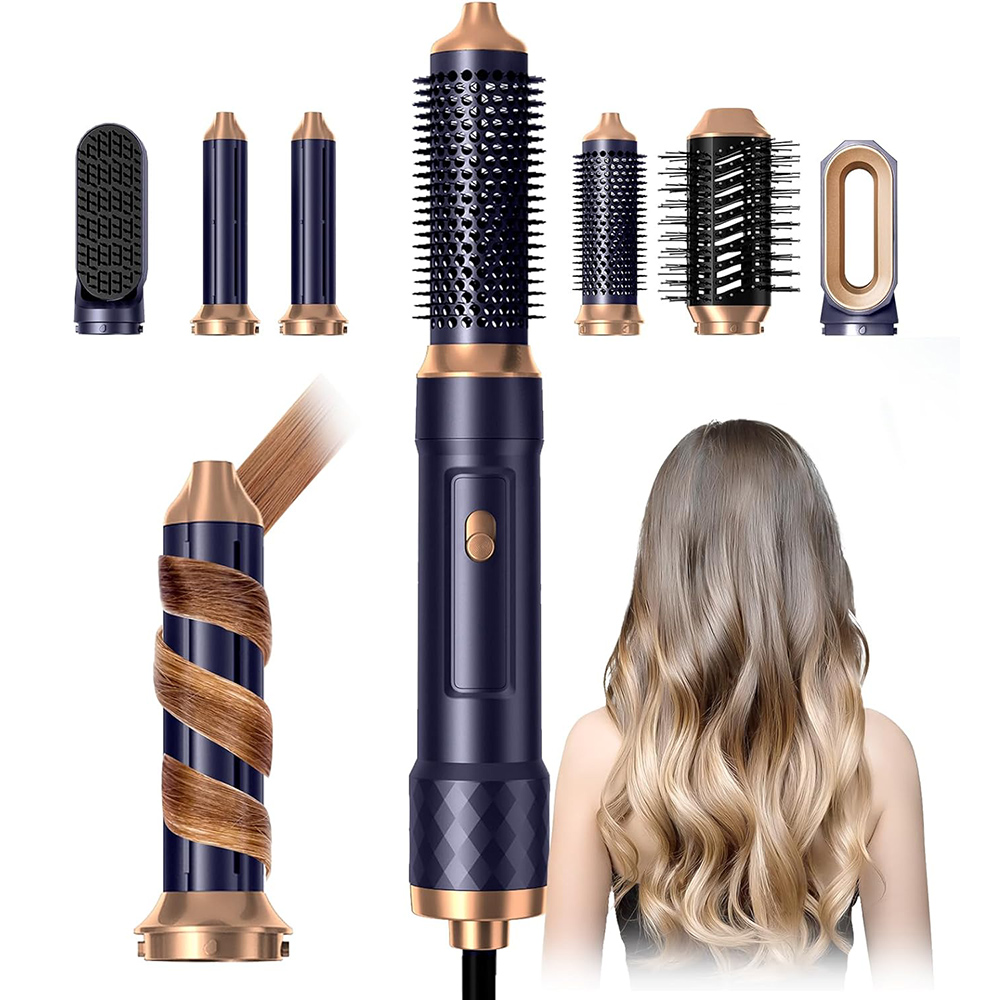 6 in 1 Haartrockner Bürste elektrische Föhn Kamm Haartrockner Negativ ionische Haar gebläse Bürste Luft Styling Locken wickler Lockens Tab