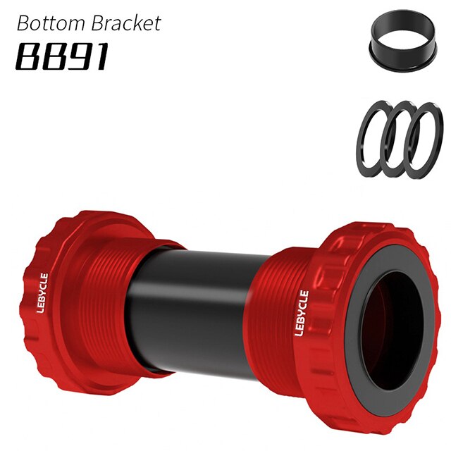ZTTO BB91-Juego de soporte inferior para bicicleta, con rosca sellada tipo 68, 73mm, carcasa BSA68 de 24mm, eje spline para bicicleta de montaña y carretera, soporte inferior para bicicleta: red