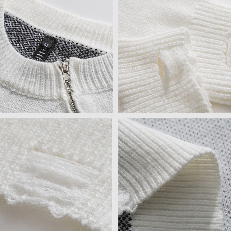 Skelet Bone Jacquard Truien Streetwear Harajuku Casual Trui Mannen Kleding Winter Jas Retro Losse Paar Top