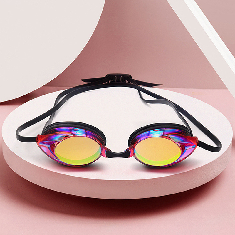1 Stück Schwimmbrille – Schwimmbrille, mit Ohrstöpseln, professionell, beschlagfrei, kein Auslaufen, UV-Schutz, Weitsicht-Schwimmbrille für