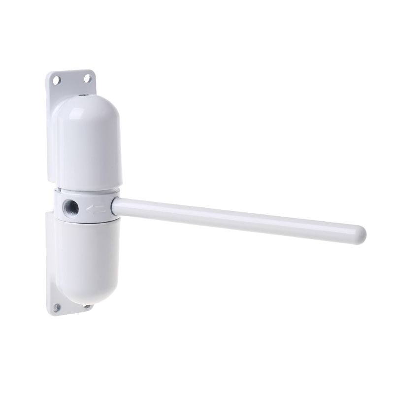 1 Set White Surface Mounted Spring Door Closer Fire Rated Automatic Adjustable