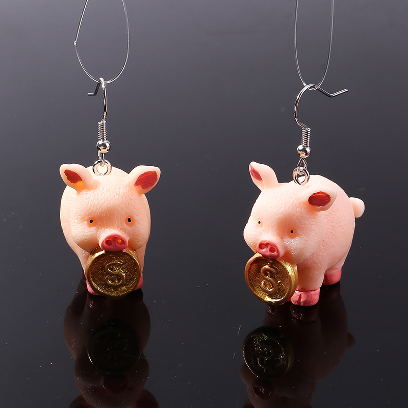 3D Cartoon Animal Earrings for Women Lovely Pets Dog Cat Pig Pendants Earrings for Girls Birthday Party Jewelry