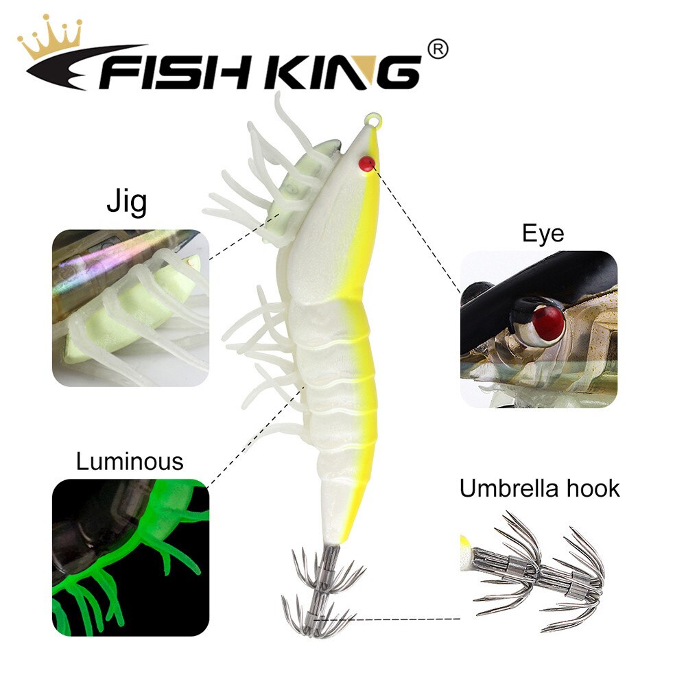 FISH KING – leurre Turlutte pour la pêche en mer, appât artificiel idéal pour la pêche au calmar, 3.0 #3.5 #