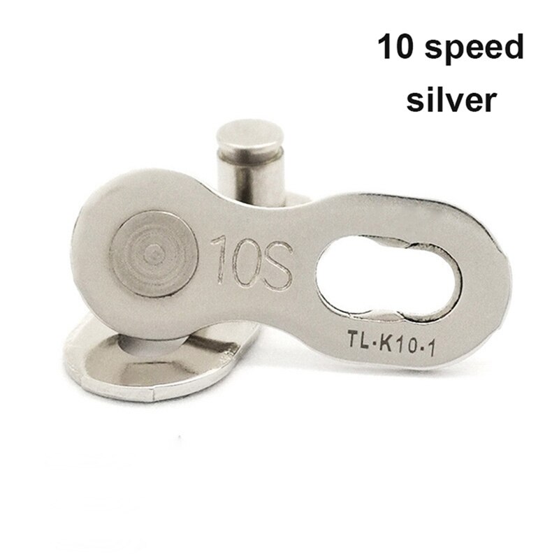 1Pair Bicycle Metal Magic Buckle Chain Connector Speed Chain Lock Buttons Joint Quick Master Link Bike Repair Parts Accessories: Silver 10 Speed