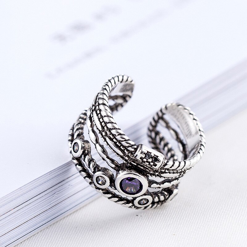 Bohemian Vintage Silber Farbe Multilayer Große Ringe Für Frauen Mädchen Öffnen Retro Antike Ringe Hochzeit Schmuck