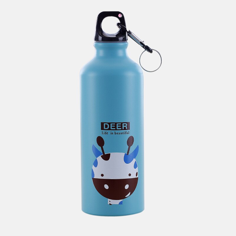 500ml cykelsport utomhus min vattenflaska 304 rostfritt stål söt djurmönster bärbar bergsklättring spänne vattenkokare: 2