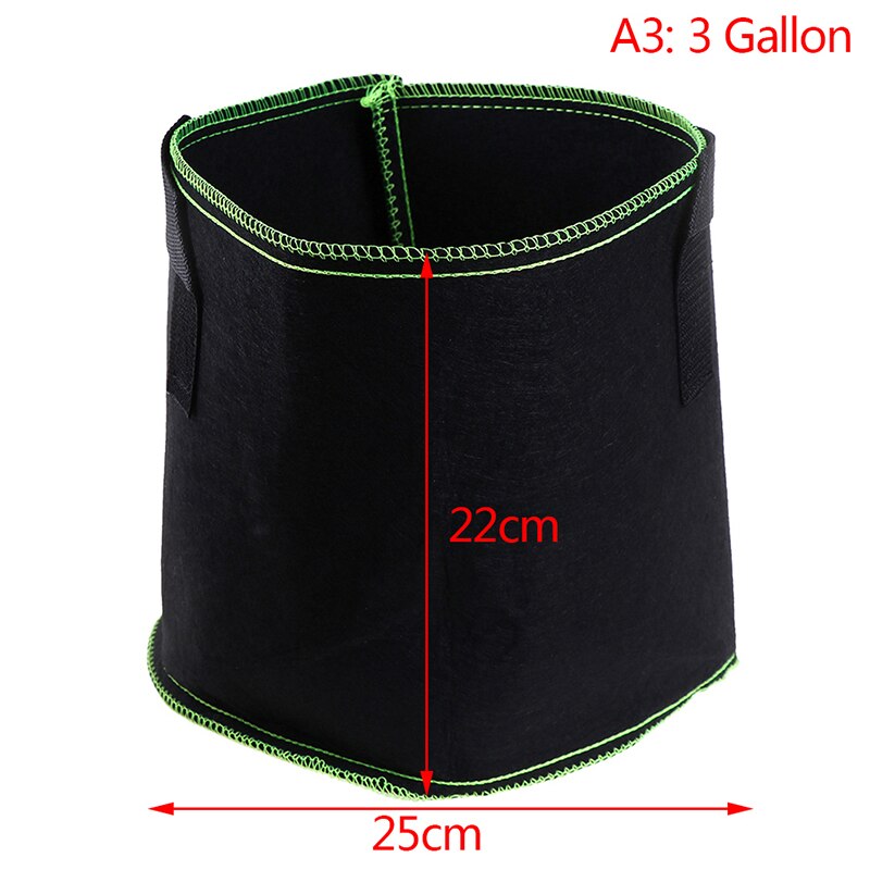 1/2/3/5/7/10 gallon svart filtkrukor trädgårdsväxt växtpåse container: A3