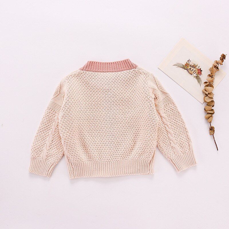 Novo 2020 outono inverno bebê meninos meninas cardigan casacos rosa de malha manga longa single-breasted camisola superior infantil outwear 0-18m