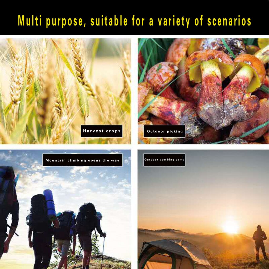 Folding Sickle Light Garden Weeding Sickle Manganese Steel Sharp Long Handle Hand Sickle Harvesting Gardening Tools