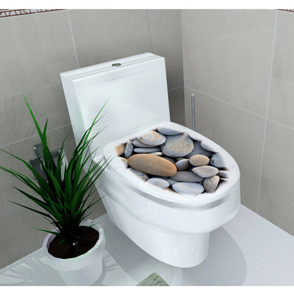 3d toilet låg klistermærke søstjerne skal mønster vinyl kunst vandtæt tapet aftageligt badeværelse mærkater wc toilette plakat: V