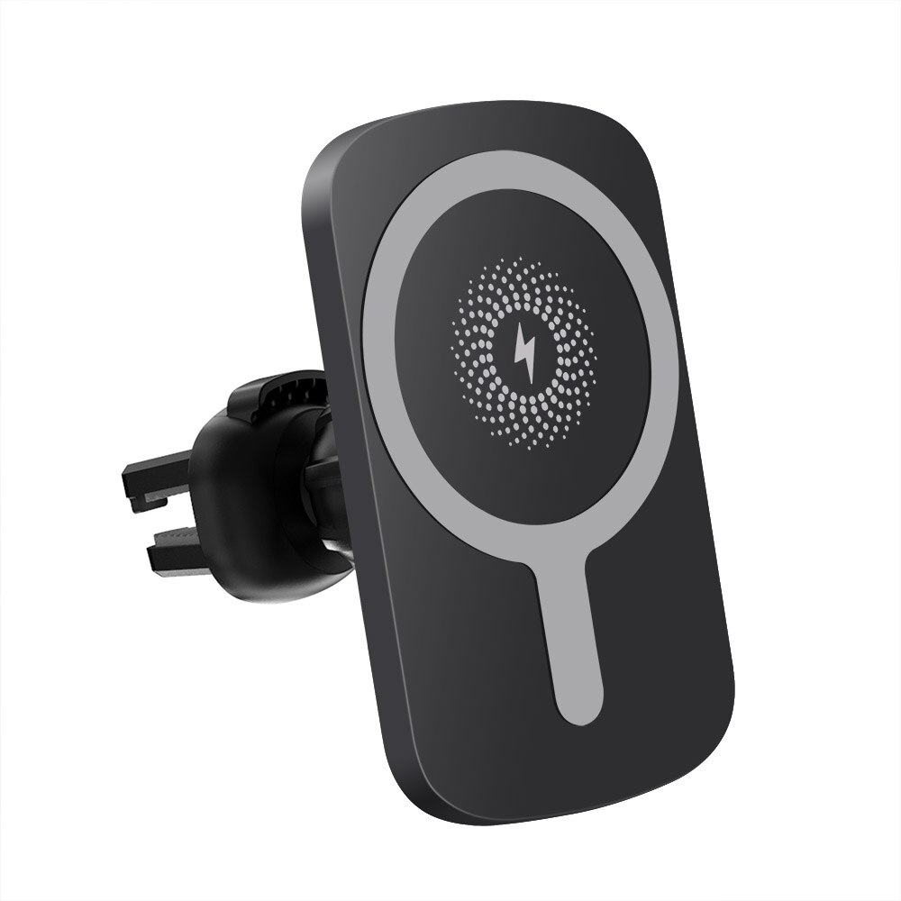 FDGAO 15W Magnetic Wireless Car Charger - For iPhone 12 Series - Air Vent Mount - Qi Fast Charging Stand: Black