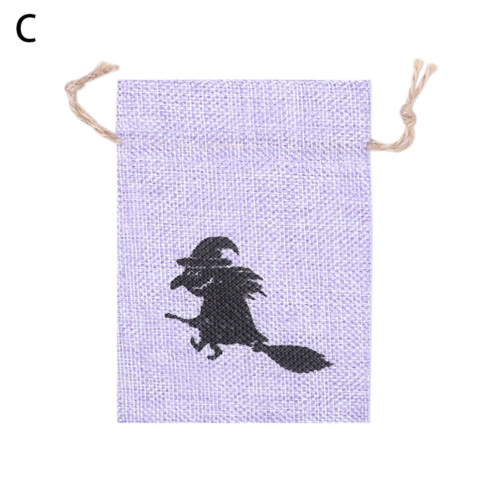 1pc- pakning snøre taske festival forsyninger halloween juletasker container slik lomme opbevaring snøre pose: C