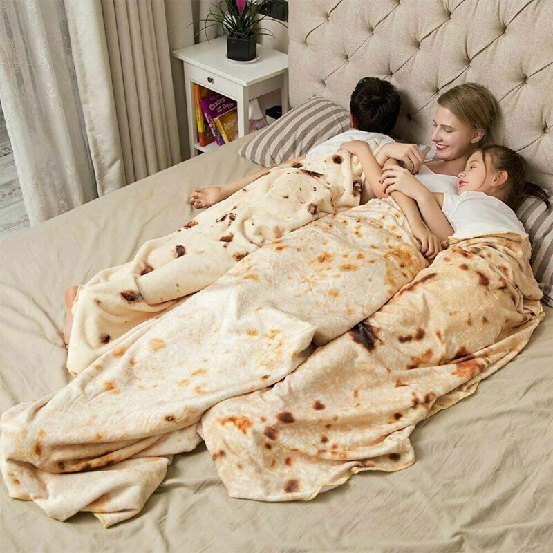 150cm Kreative Burrito Vlies Decke Karikatur Kekse Pizza Runde Werfen Flanell Bett Sofa wickeln Decke für Erwachsene freundlicher Decke