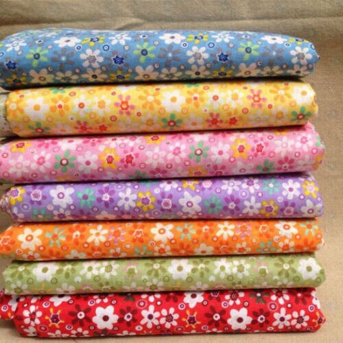 Series 7 pieces Assorted Pre-Cut Bundle Charm Cotton Quilt Fabric 25cm x 25cm for DIY Sewing Craft Flower Fabric: SunFlower Series