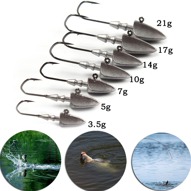 5 stycken jigg blyhuvud krokar bly jigg krokar 3.5g 5g 7g 10g 14g 17g 21g+  fiskekrokar fiskeredskap tillbehör