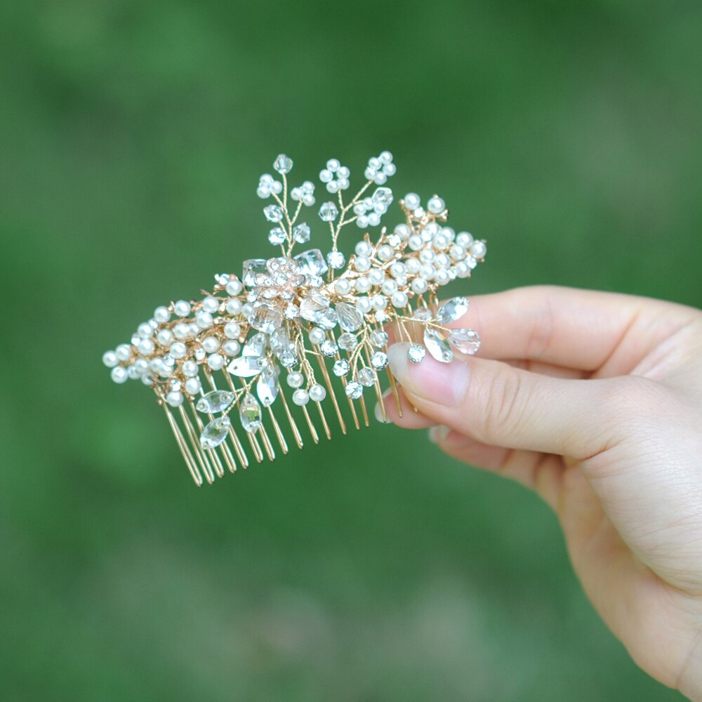 TOPQUEEN HP44 wedding hair comb hair accessories bridal hair comb crystals bridal hair comb for wedding
