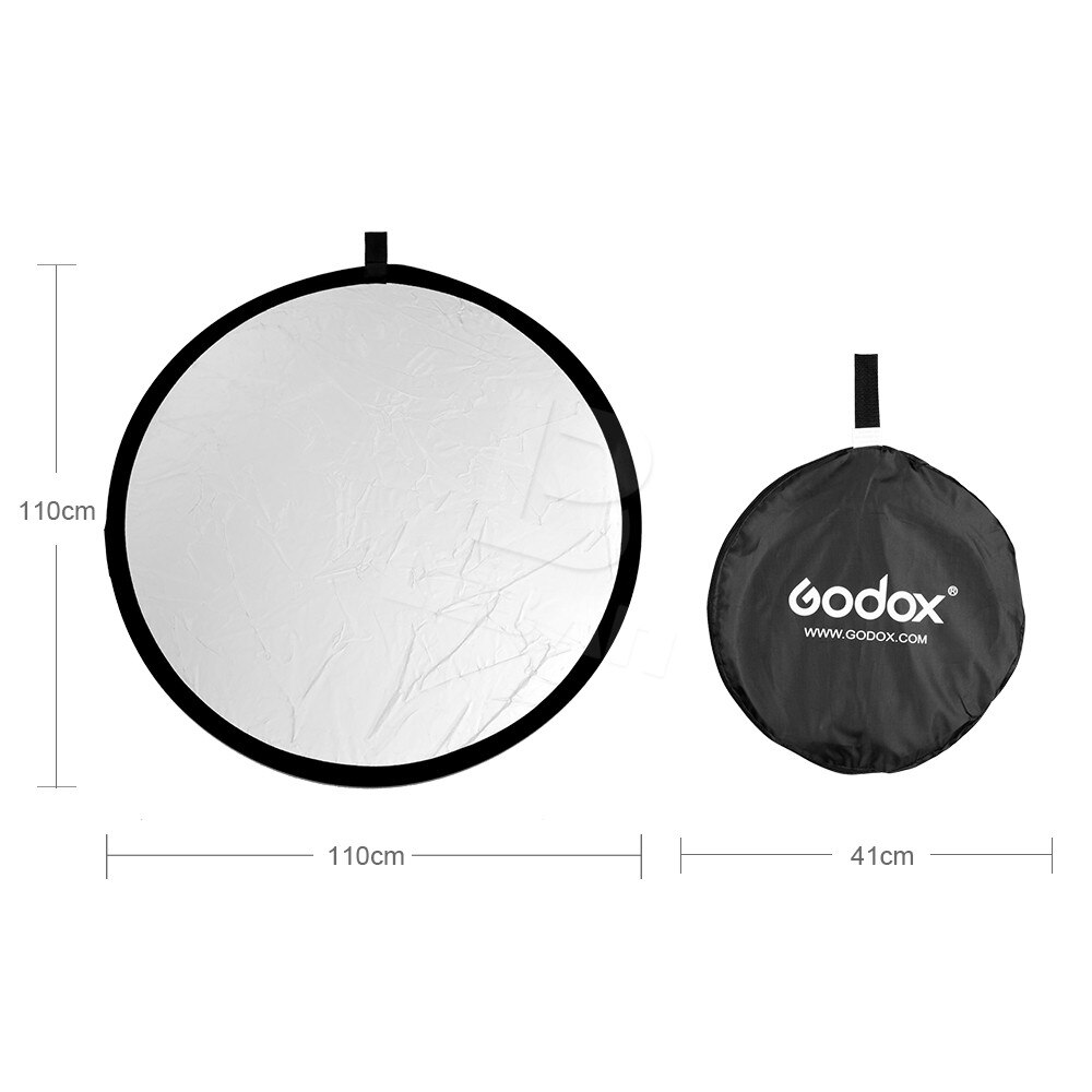 Godox 2in1 110cm réflecteur de photographie rond de lumière pliable pour Studio ou extérieur (2in1 110cm)