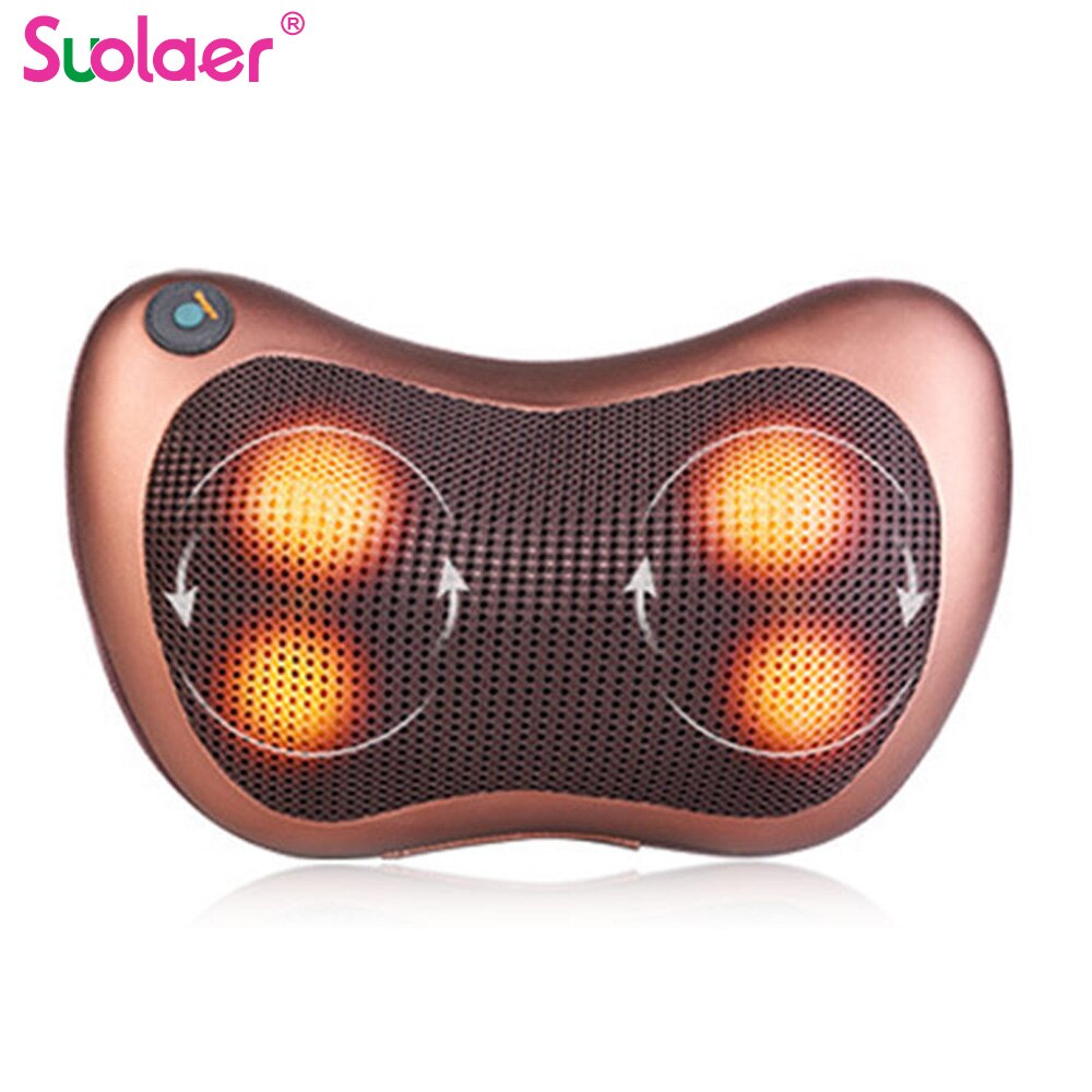 Almohada de masaje Shiatsu para cuello, masajeador eléctrico para cuerpo, pie, espalda, hombro, Lumbar, dos cervicales, cojín de calefacción vibratorio para el hogar y el coche