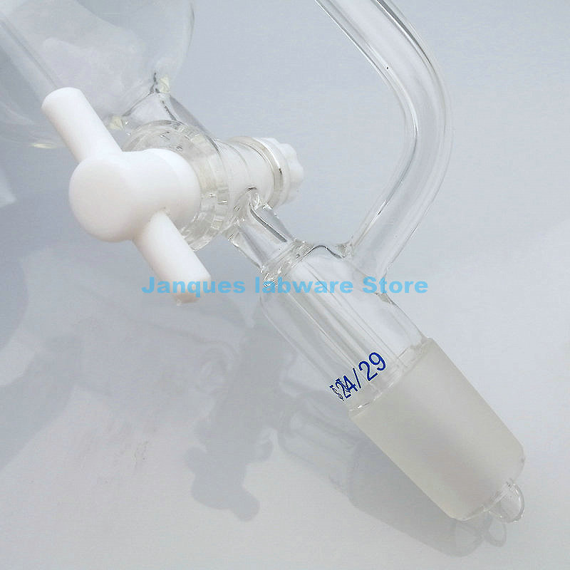 Embudo de separación de presión constante con pistón de PTFE, embudo de gota para experimentos de extracción de laboratorio, 25ml a 1000ml, 1 ud.