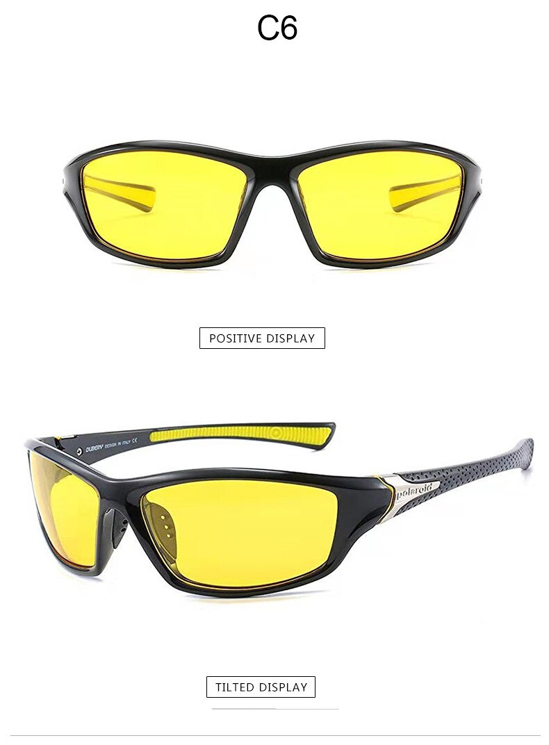Luksus polariserede solbriller mænds køregenskaber mandlige solbriller vintage kørsel rejser fiskeri klassiske solbriller: C6