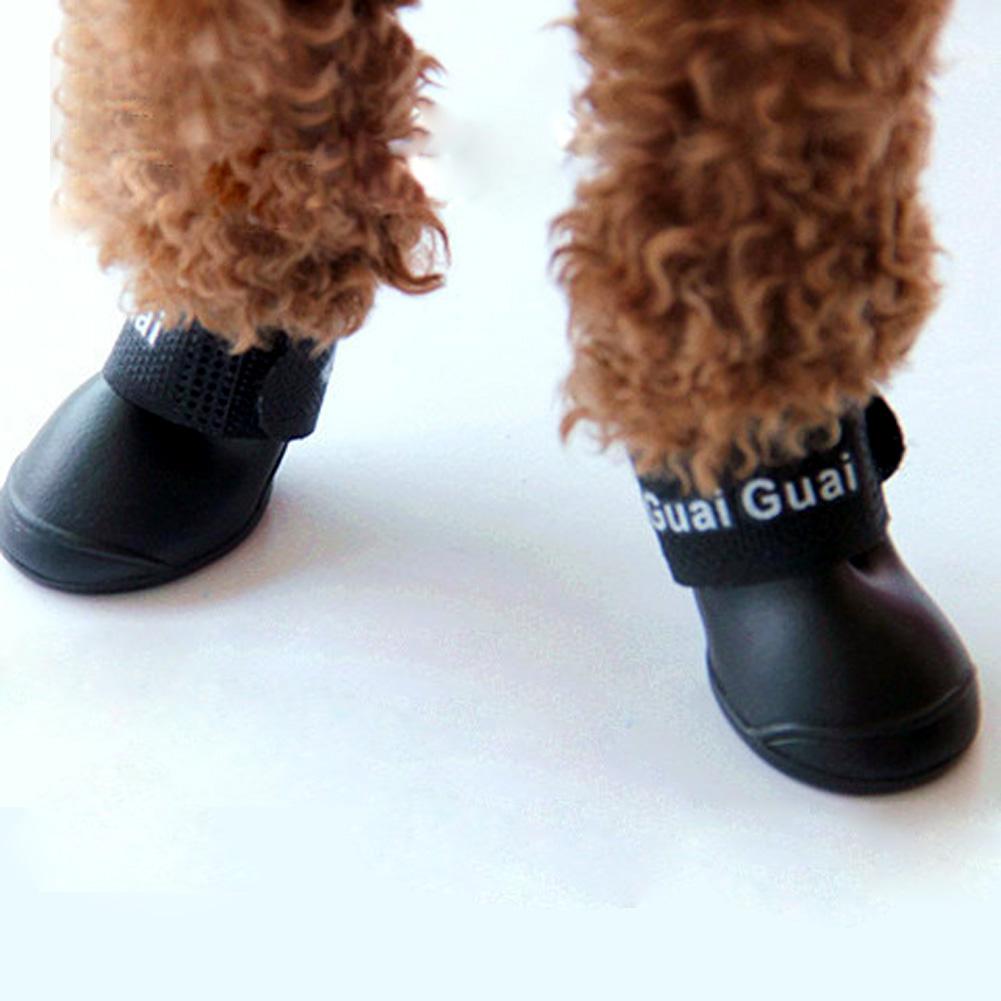 4 unids/lote et zapatos de perro impermeable globo botas de lluvia de goma para cachorro Chihuahua botas pero tu dla psa botas para perro . Exclusivo.