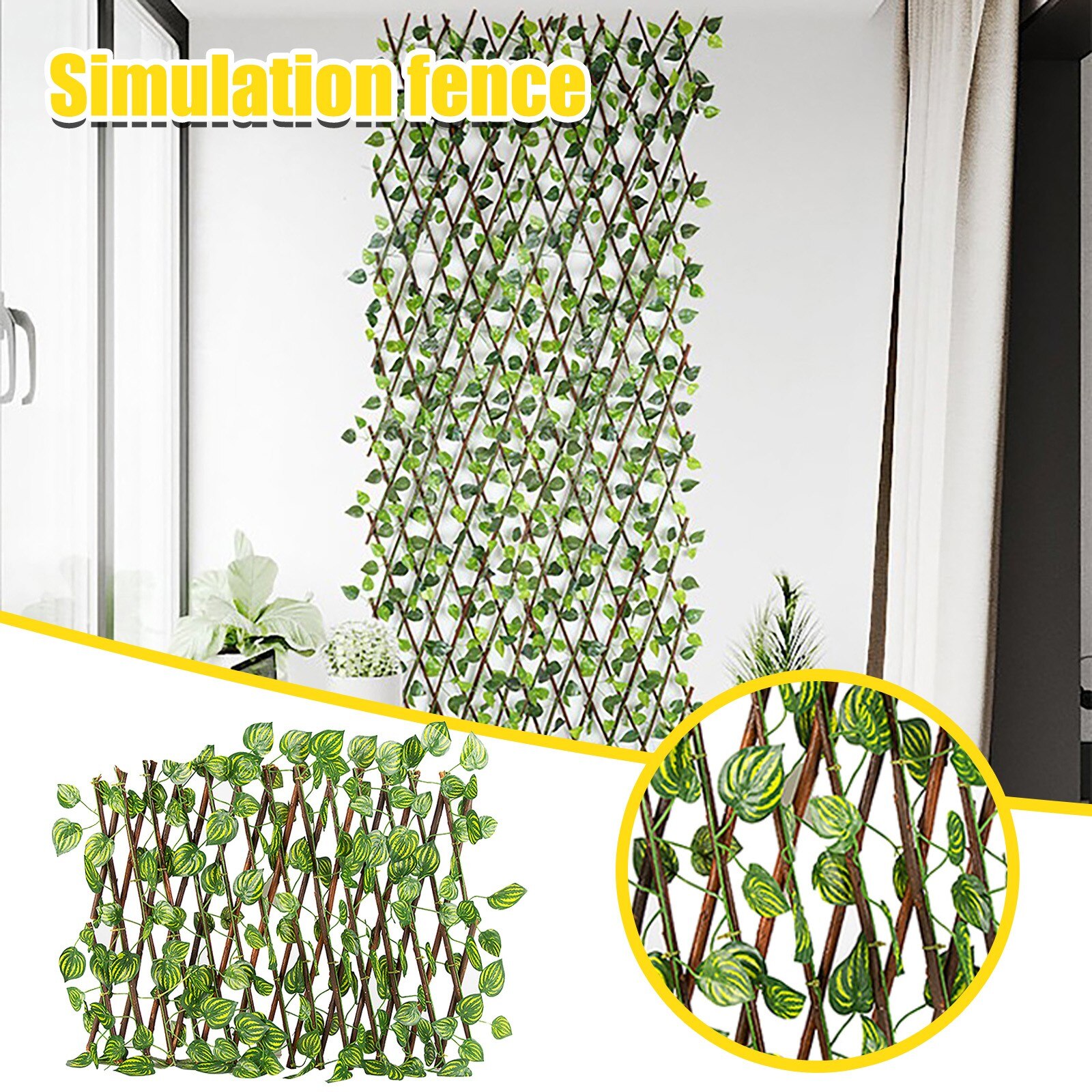 Expanding Fence Retractable FenceBack yard Home Decor Greenery Walls Artificial Garden Plant Fence UV Protected Yard Decor