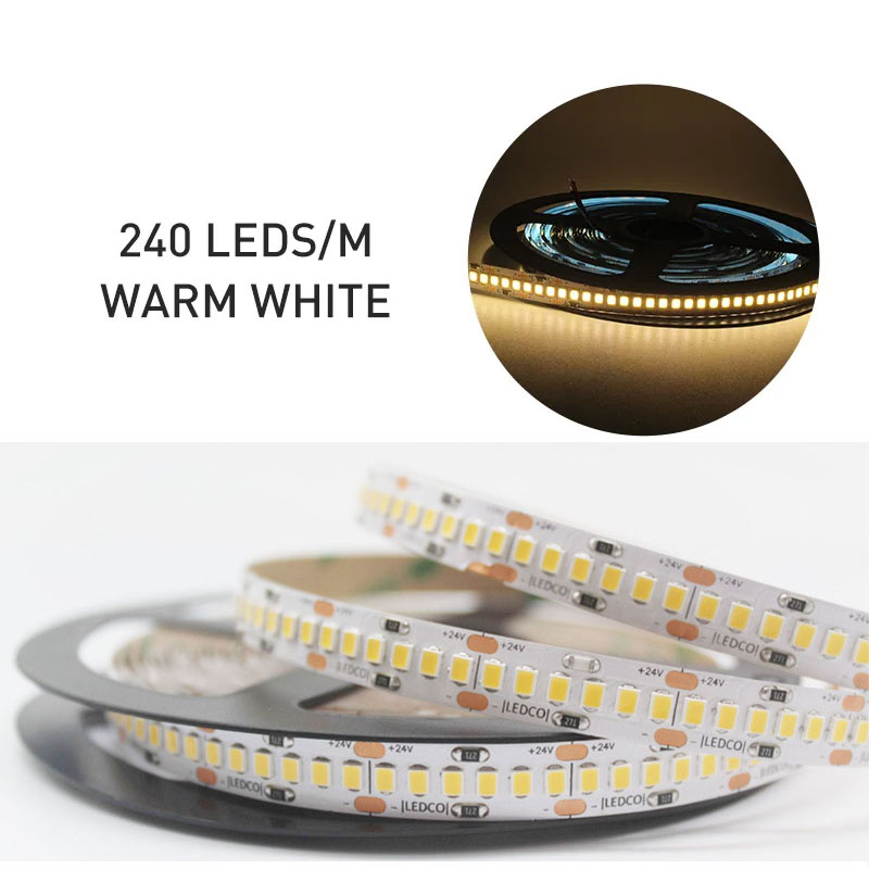 12v led-remsa smd 2835 1m 2m 3m 4m 5m led-remsa tejplampa 120 led /m 240 led/m varmvit flexibel remsa band heminredningslampa
