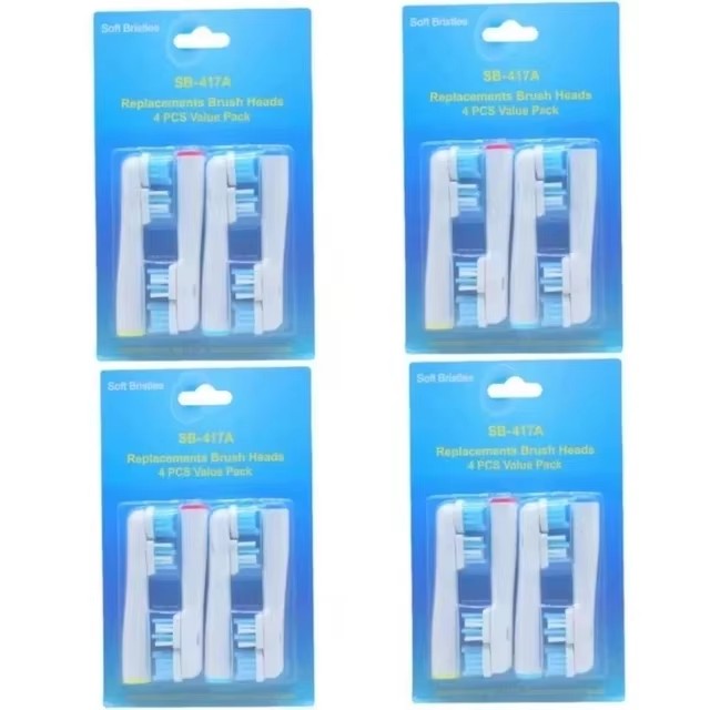 4/8/16/20 Replacement Brush Heads For Oral-B Dual Clean Electric Toothbrush For Oralb Pro,1000,8000,9000,Adult,Kid,Vitality&More: Gold