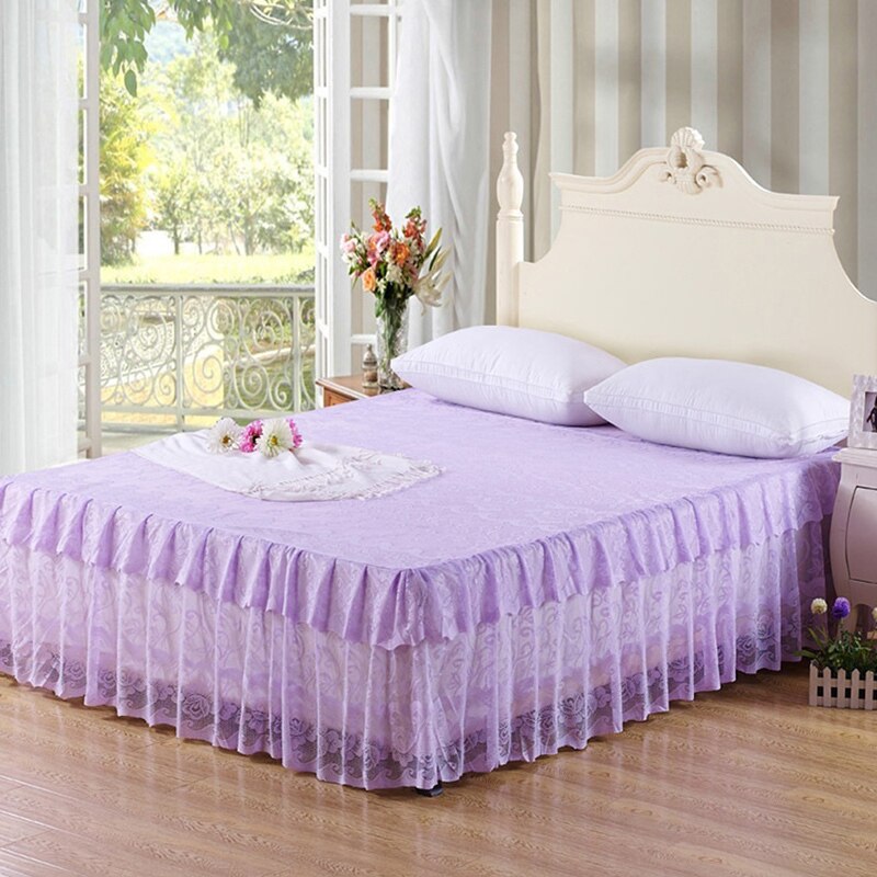 Blonder blomsterlagner skønhed prinsesse monteret sengetøj lagen madras sengetæppe seng nederdel sengetæppe nederdele til senge lyserød