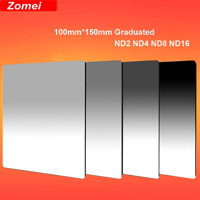 Zomei 100mm x 150mm Afgestudeerd ND2 ND4 ND8 ND16 Neutrale Dichtheid 100*150mm Afgestudeerd Vierkante Filter voor Lee Cokin Z serie