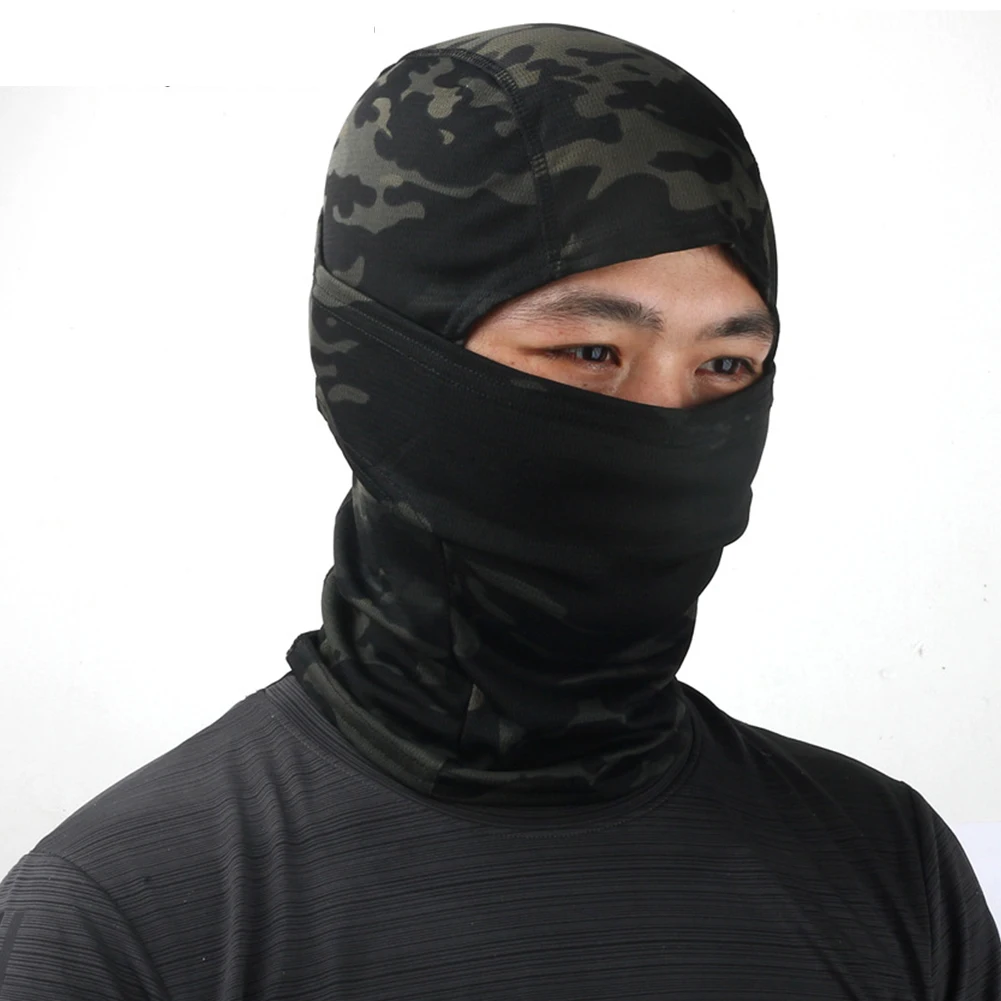 Pasamontañas de camuflaje, bufanda para cara completa, esquí, ciclismo, máscara facial completa, cubierta para cuello, calentador de cabeza, gorro deportivo, forro para casco
