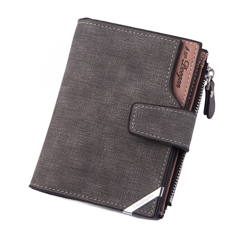 wallet Short vertical Male Coin Purse casual multi-function card Holders bag zipper buckle triangle folding: 10