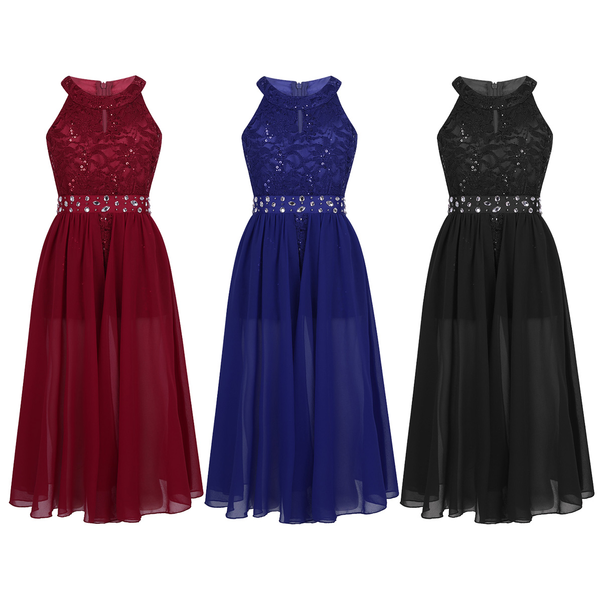 Children Kids Dresses for Girls Party and Wedding Floral Lace Girls Princess Dress Vestidos Infantil Sleeveless Maxi Long Dress