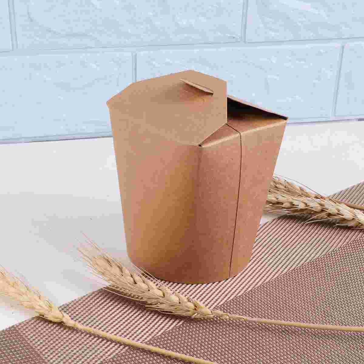 50Pcs 16 Ounce Kraft Paper Buckets Disposable Meal Prep Containers Food Package Party Favor Boxes
