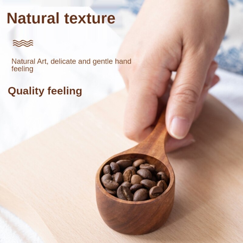 Round Coffee Scoop Wooden Measuring Spoon Measure Tea Scoops Water Ladle for Coffee Beans Ground Beans Tea Coffee Spoon