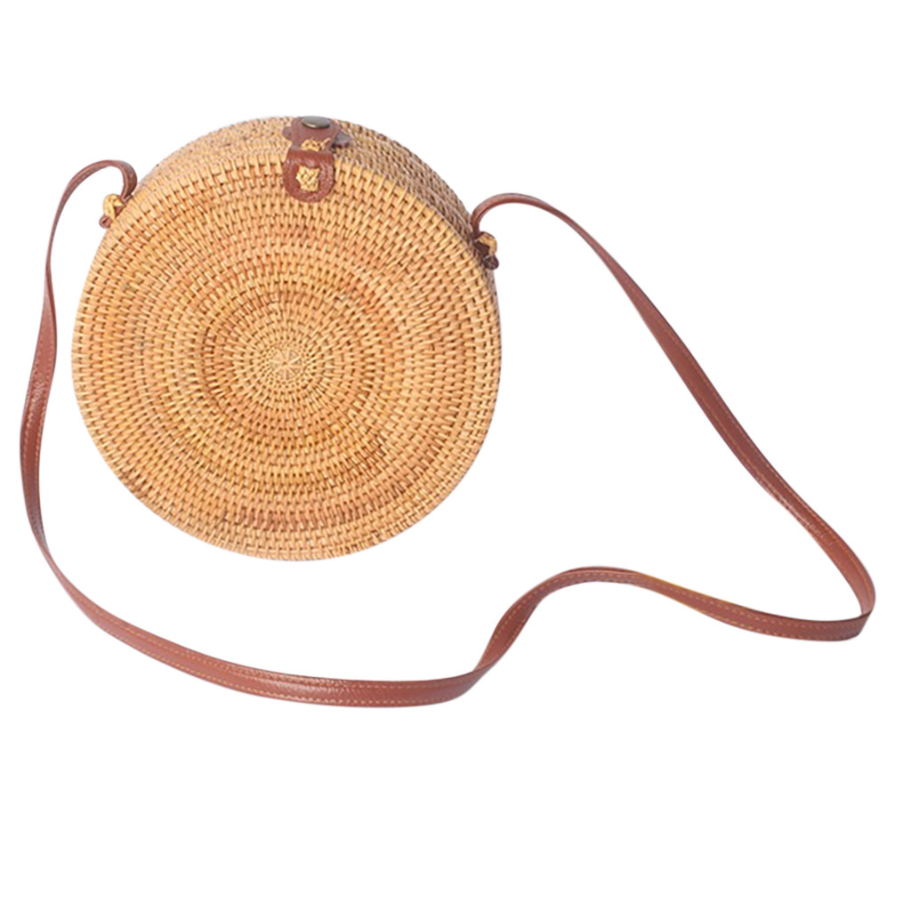 femmes sac à bandoulière cercle tissé à la main Bali rond rétro rotin paille plage sac bandoulière bolsas femininas # YL5: Default Title