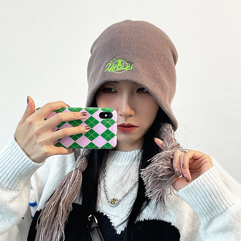 women&#39;s winter hat dreadlocks Hat with ear flaps flat caps hip hop hats Embroidered letter cap Cotton hand woven Hat