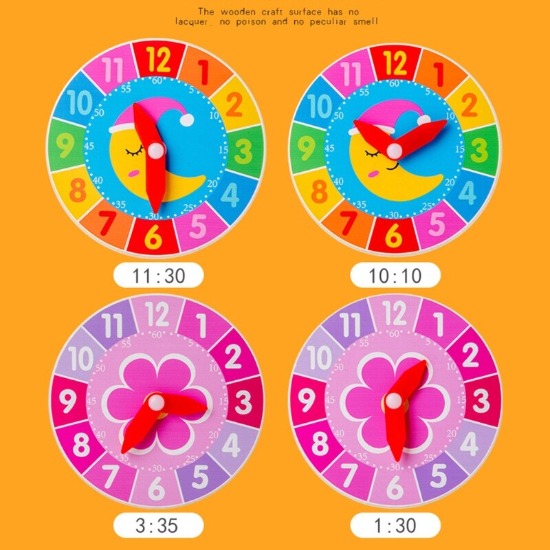 Learn How to Tell Time Teaching Clock Classroom Demonstration Night and Day Learning Clock