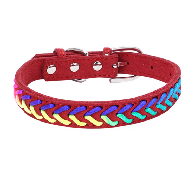 Braided Dog Collars Soft Suede for Small Medium Dog Pet Puppy Chihuahua