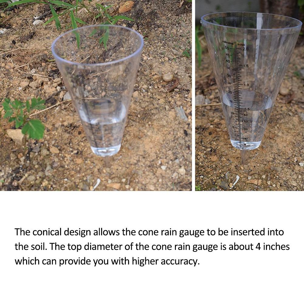 Cone Rain Gauge Measurement Ground Spike Precipitation Garden Conical Rain Gauge For Outdoor Yard Rainfall Measuring Tools