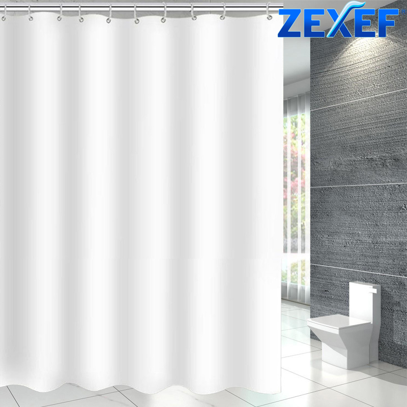 ZEXEF-cortinas de ducha de tela impermeable, cortinas de baño para baño, bañera, cortina de sombra, cubierta de baño ancha grande con ganchos